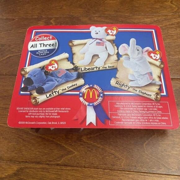 TY BEANIE BABIES Lefty The Donkey - Picture 4 of 4